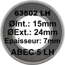 Roulement 63802 LH 15x24x7