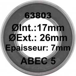 Roulement 63803 LH 17x26x7
